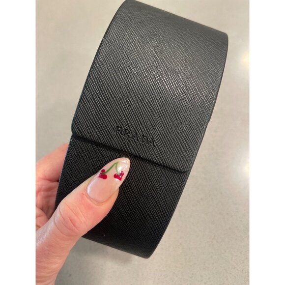 Prada Black Textured Leather Watch/Bracelet Case Box - Picture 1 of 9